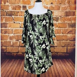 Bobeau - Tropical Print Dress S